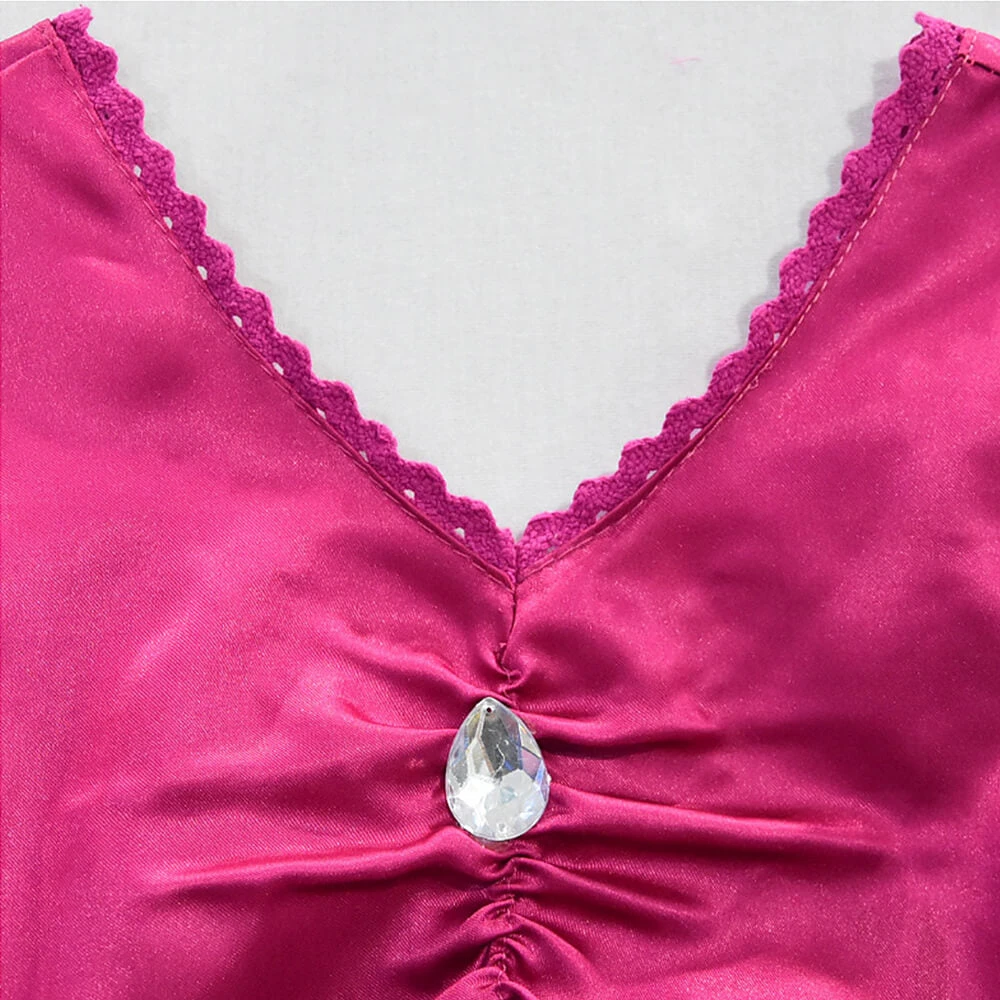 Hot Pink Princess Elsa Dress Girls Cosplay Halloween Costume 7 Hot Pink Princess Elsa Dress Girls Cosplay Halloween Costume - Image 7