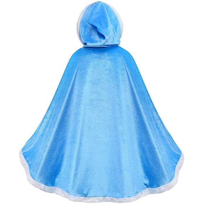 Fur Elsa Anna Princess Hooded Cape Cloaks Costume For Girls Dress Up 4 Fur Elsa Anna Princess Hooded Cape Cloaks Costume For Girls Dress Up - Image 4