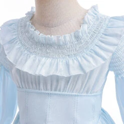 Kids Ariel Dress Ruffled Ball Gown Mermaid Costume Princess Blue Dress With Hair Band For Halloween -Children Toys Sale Girls Ariel dress 3