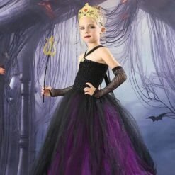Girls Ursula Costume Mermaid Sea Witch Ursula Tutu Dress For Dress Up Party -Children Toys Sale Girls Ursula Costume 3