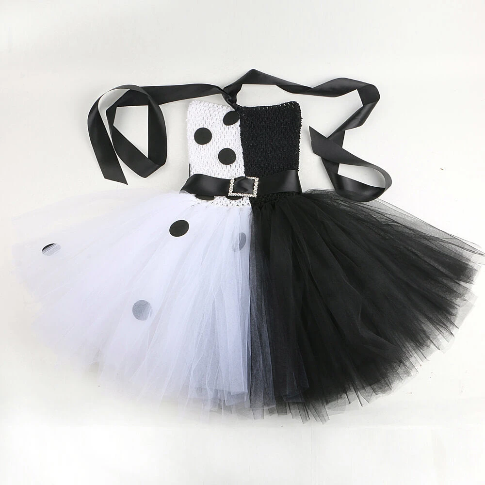 Girls Dalmatian Costume Sleeveless Dog Costume Color Blocking Tutu Dress And Accessory 7 Girls Dalmatian Costume Sleeveless Dog Costume Color Blocking Tutu Dress And Accessory - Image 7