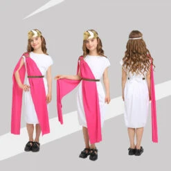 Girls Boys Greek Goddess Costume Athena Aphrodite Halloween Cosplay Dress Up Costume