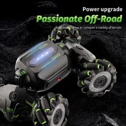 2.4G RC Stunt Car 360° Rotation Twisting Car 4WD Climbing Stunt Car For Kids -Children Toys Sale Green1control 03
