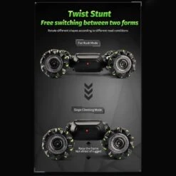 2.4G RC Stunt Car 360° Rotation Twisting Car 4WD Climbing Stunt Car For Kids -Children Toys Sale Green1control 07