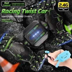 2.4G RC Stunt Car 360° Rotation Twisting Car 4WD Climbing Stunt Car For Kids -Children Toys Sale Green2control 05
