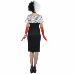 Halloween Cosplay Dress With Cape And Gloves Full Set -Children Toys Sale Halloween Cruella Costume 5