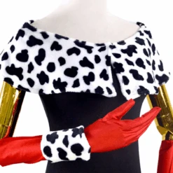 Halloween Cosplay Dress With Cape And Gloves Full Set -Children Toys Sale Halloween Cruella Costume 7