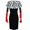 Halloween Cosplay Dress With Cape And Gloves Full Set