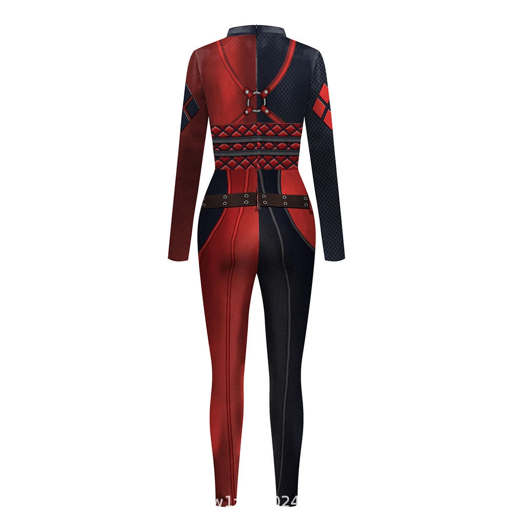 Harley Costume Women Harley Joker Jumpsuit Girls Sexy Halloween Cosplay Outfit 5 Harley Costume Women Harley Joker Jumpsuit Girls Sexy Halloween Cosplay Outfit - Image 5