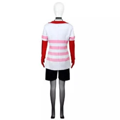 Angel Dust Costume Hazbin Hotel Cosplay Outfit Angel Striped Sweatshirt Shorts Gloves Full Set For Adult -Children Toys Sale Hazbin Hotel Angel Dust Costume 1