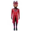 Kids Hazbin Hotel Costume Alastor Cosplay Jumpsuit With Helmet 2PCS The Radio Demon Outfit For Halloween
