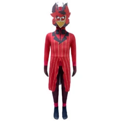 Kids Hazbin Hotel Costume Alastor Cosplay Jumpsuit With Helmet 2PCS The Radio Demon Outfit For Halloween