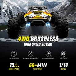 High Speed Brushless RC Racing Car 1/14 Fast RTR Off-Road Truck Electric Powered Remote Control Car 16 High Speed Brushless RC Racing Car 1/14 Fast RTR Off-Road Truck Electric Powered Remote Control Car -Children Toys Sale High Speed Brushless RC Car 1 14 Scale