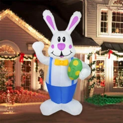 6 FT High Easter Inflatable Bunny Easter Blow Up Yard Decorations For Indoor Outdoor Garden Lawn Holiday Party Decor