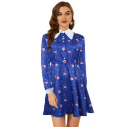 Kids Adults Harley Blue Dress Lady Harley Musical Scene Costume For Halloween Party