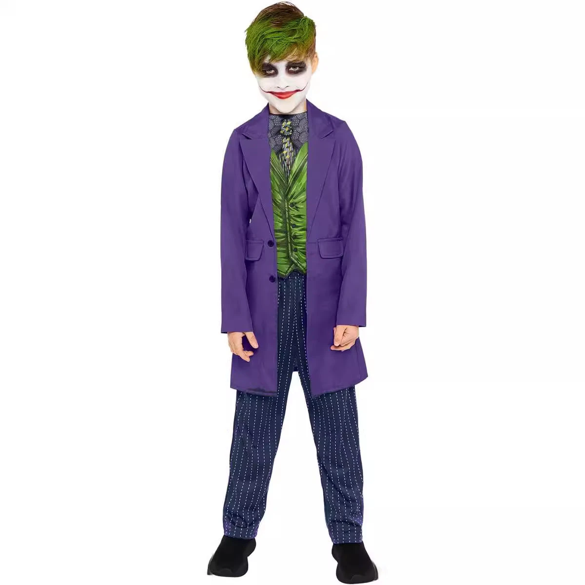 Boys Guason Costume Dark Knight Joker Halloween Outfit Kids Purple Joker Suit 1 Boys Guason Costume Dark Knight Joker Halloween Outfit Kids Purple Joker Suit