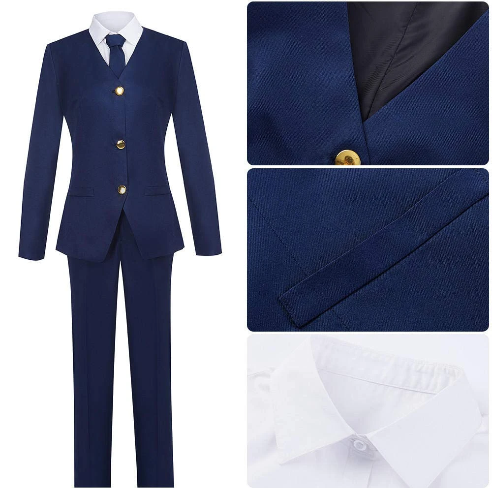 Adult Miwa Kasumi Cosplay Costume JJK Blue Jacket Trousers Shirt Tie Full Set For Women 2 Adult Miwa Kasumi Cosplay Costume JJK Blue Jacket Trousers Shirt Tie Full Set For Women - Image 2