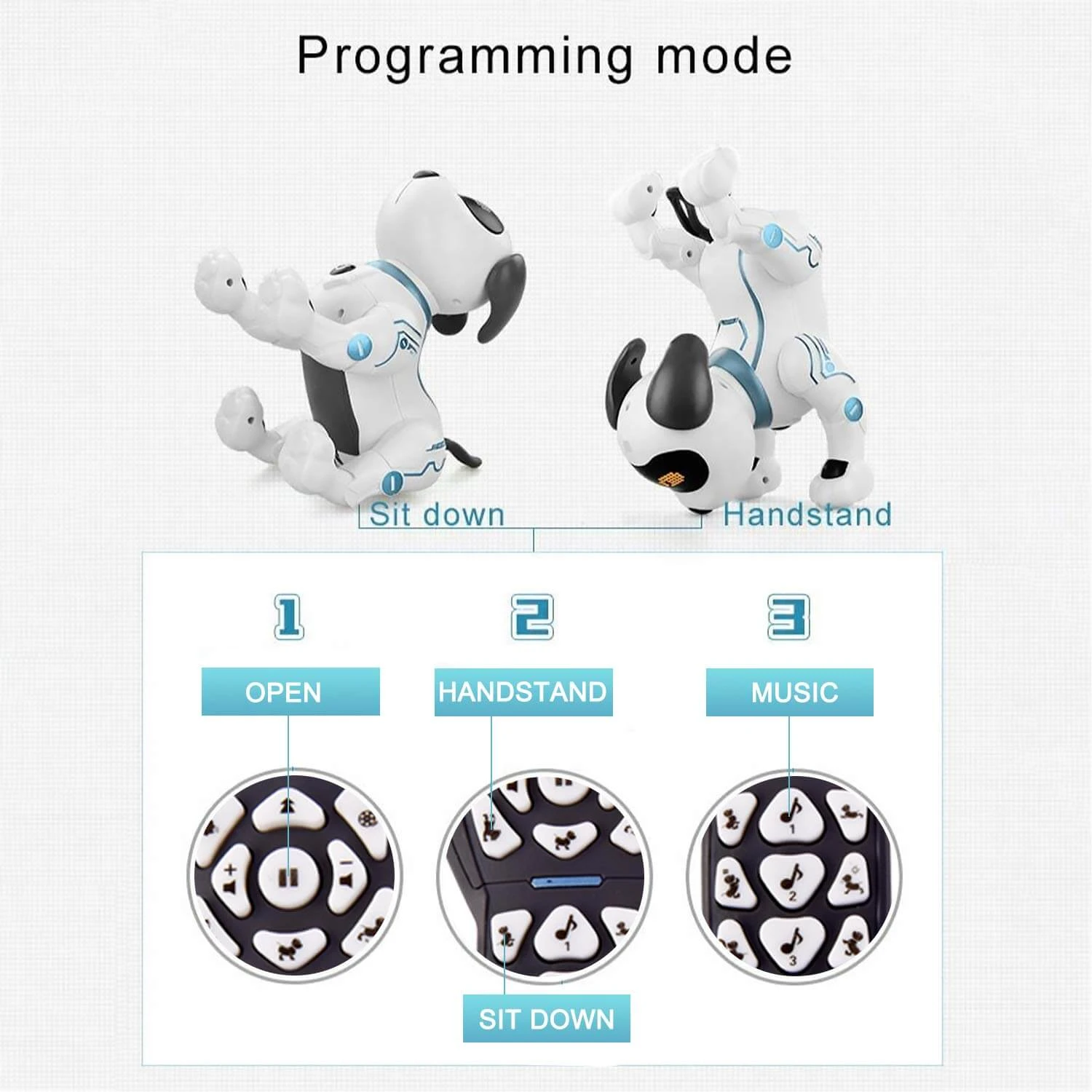 K16A Electronic Pets Remote Control Programable Robot Stunt Intelligent Dog With Sound Interactive 3 K16A Electronic Pets Remote Control Programable Robot Stunt Intelligent Dog With Sound Interactive - Image 3