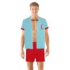 Ryan Gosling Costume Blue Shirt And Red Shorts Suit Men's Beach Vacation Outfit