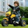 Kids 6V Ride On Car Electric Motorcycle Rechargeable 3-wheeled Car With Music Light