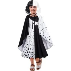 Kids Cruella Costume Fashion Black/White Dress Girls Halloween Costume 15 Kids Cruella Costume Fashion Black/White Dress Girls Halloween Costume -Children Toys Sale Kids Cruella DeVil Costume 5 1