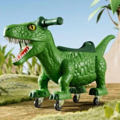 Kids Dinosaur Ride On Car Spray Ride On Toy Four Wheels Sliding Car Outdoor Indoor