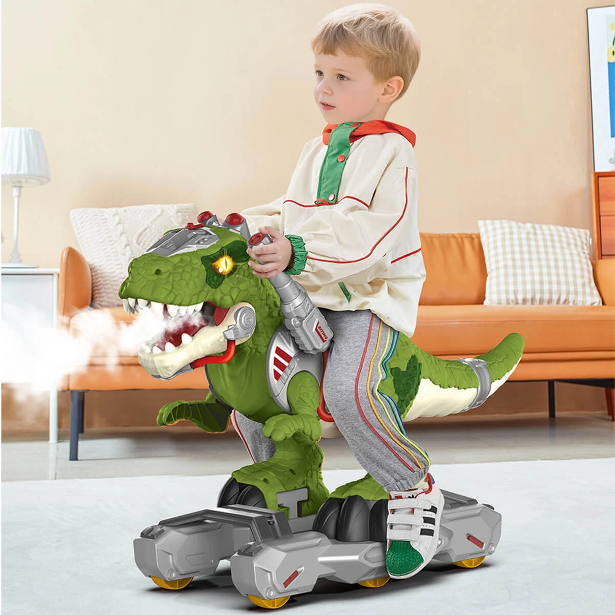 Kids Dinosaur Ride On Car Spray T-Rex Outdoor Indoor Ride-On Toy With Light & Music 1 Kids Dinosaur Ride On Car Spray T-Rex Outdoor Indoor Ride-On Toy With Light & Music
