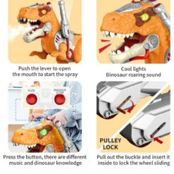 Kids Dinosaur Ride On Car Spray T-Rex Outdoor Indoor Ride-On Toy With Light & Music 12 Kids Dinosaur Ride On Car Spray T-Rex Outdoor Indoor Ride-On Toy With Light & Music -Children Toys Sale Kids Dinosaur Ride On Car 7