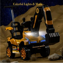 6V Kids Electric Excavator Ride-On Car Toys With Removable Push Handle & Light Music For Girls & Boys 16 6V Kids Electric Excavator Ride-On Car Toys With Removable Push Handle & Light Music For Girls & Boys -Children Toys Sale Kids Electric Excavator Ride On Car 9