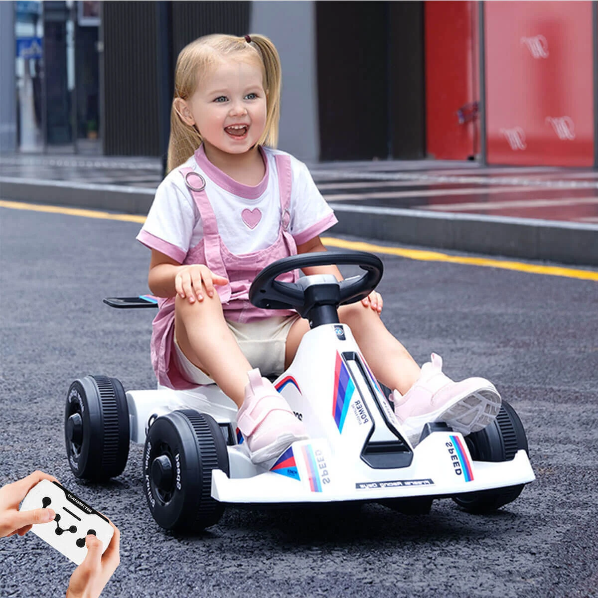 Kids Electric Go Kart With Remote 12V Battery Powered Drift Car Ride On Cars With Music & Light For Boys Girls 2 Kids Electric Go Kart With Remote 12V Battery Powered Drift Car Ride On Cars With Music & Light For Boys Girls - Image 2