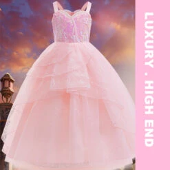 Girls Glinda Dress The Good Witch Pink Glinda Outfit Wicked Cosplay Costume 4-12 Years Old -Children Toys Sale Kids Glinda Dress Wicked Cosplay Costume 4