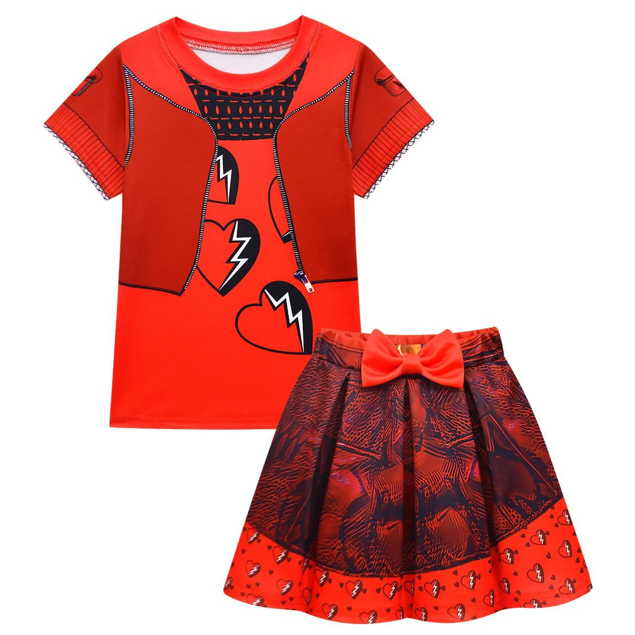 Kids Princess Red Costume T-shirt Shirts And Bag The Rise Of RED Halloween Cosplay Outfit 4 Kids Princess Red Costume T-shirt Shirts And Bag The Rise Of RED Halloween Cosplay Outfit - Image 4