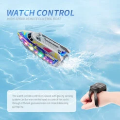 Kids RC Boat 2.4G Remote And Gesture Control 20KM/H Fast Boat Waterproof Toys -Children Toys Sale Kids Remote Control Boat 1