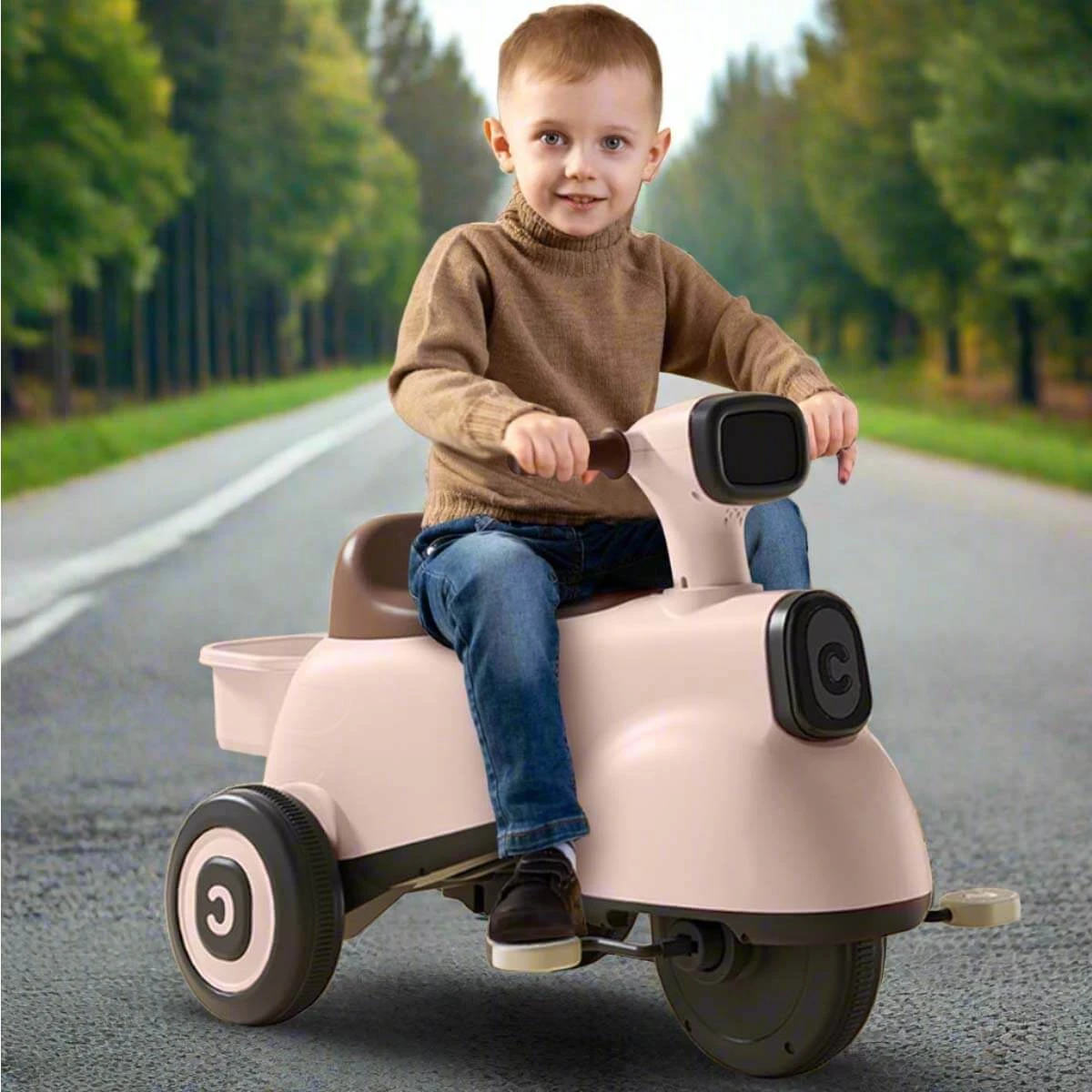 6V Kids Ride On Motorcycle 3-in-1 Electric Motorcycle With Push Handle Battery Powered Ride On Car 2 6V Kids Ride On Motorcycle 3-in-1 Electric Motorcycle With Push Handle Battery Powered Ride On Car - Image 2