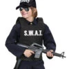 Kids SWAT Costume Police Outfit Bulletproof Vest Glasses Interphone And Hat 4pcs Suit For Cop Cosplay