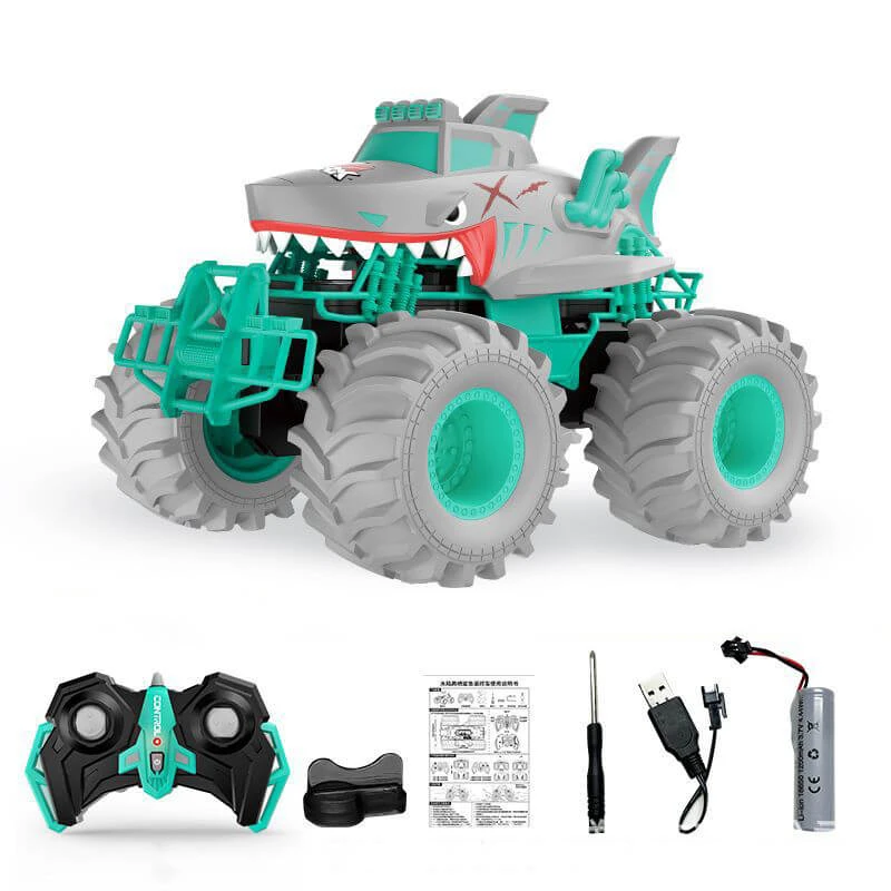 Kids Shark RC Amphibious Car Off-road Vehicle 4WD Climbing Monster Car Waterproof 2 Kids Shark RC Amphibious Car Off-road Vehicle 4WD Climbing Monster Car Waterproof - Image 2