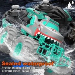 Kids Shark RC Amphibious Car Off-road Vehicle 4WD Climbing Monster Car Waterproof 16 Kids Shark RC Amphibious Car Off-road Vehicle 4WD Climbing Monster Car Waterproof -Children Toys Sale Kids Shark RC Amphibious Car 7