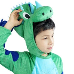 Child Triceratops Costumes Kids Dinosaur Jumpsuit Helmet Suit Halloween Costume For Boys Girls 3-12Y -Children Toys Sale Kids Triceratops dinosaur Costumes 5