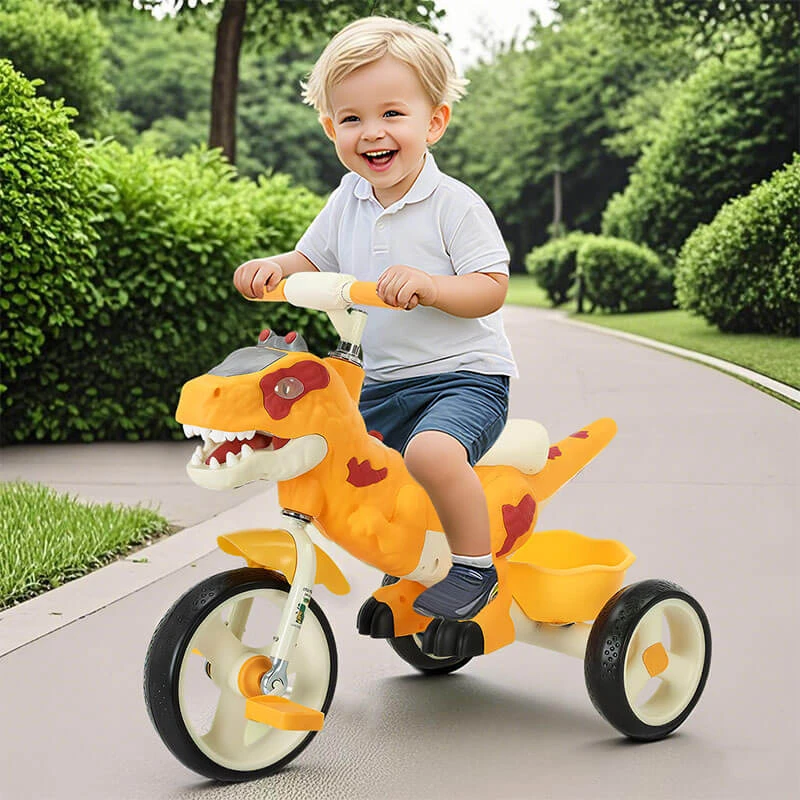 Toddler Tricycle Beginners Dinosaur Ride-on Toy With Adjustable Handlebars & Dino Sounds 2 Toddler Tricycle Beginners Dinosaur Ride-on Toy With Adjustable Handlebars & Dino Sounds - Image 2