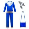 Kids Alien Costume Haloween Cosplay Jumpsuit Gloves Bag Full Set