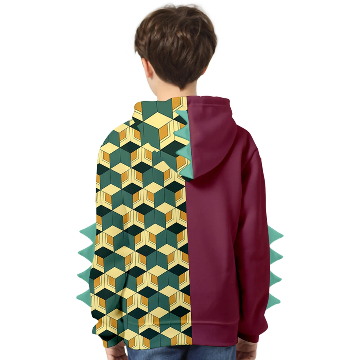 Kids Dinosaur Hoodie And Pants Demon Tanjiro Zenitsu Nezuko Shinobu Giyu Cosplay Suits 2 Kids Dinosaur Hoodie And Pants Demon Tanjiro Zenitsu Nezuko Shinobu Giyu Cosplay Suits - Image 2