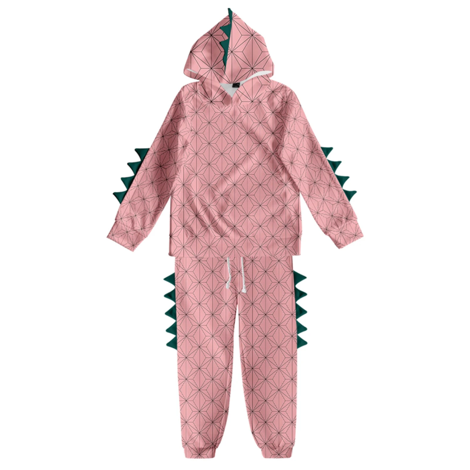 Kids Dinosaur Hoodie And Pants Demon Tanjiro Zenitsu Nezuko Shinobu Giyu Cosplay Suits 16 Kids Dinosaur Hoodie And Pants Demon Tanjiro Zenitsu Nezuko Shinobu Giyu Cosplay Suits - Image 16