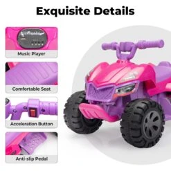Kids 6V Electric Ride-On ATV Quad Car With Music LED Lights And Spray Device -Children Toys Sale Kids 6V Electric Ride On ATV Quad 4