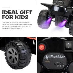 Kids 6V Electric Ride-On ATV Quad Car With Music LED Lights And Spray Device -Children Toys Sale Kids 6V Electric Ride On ATV Quad 8