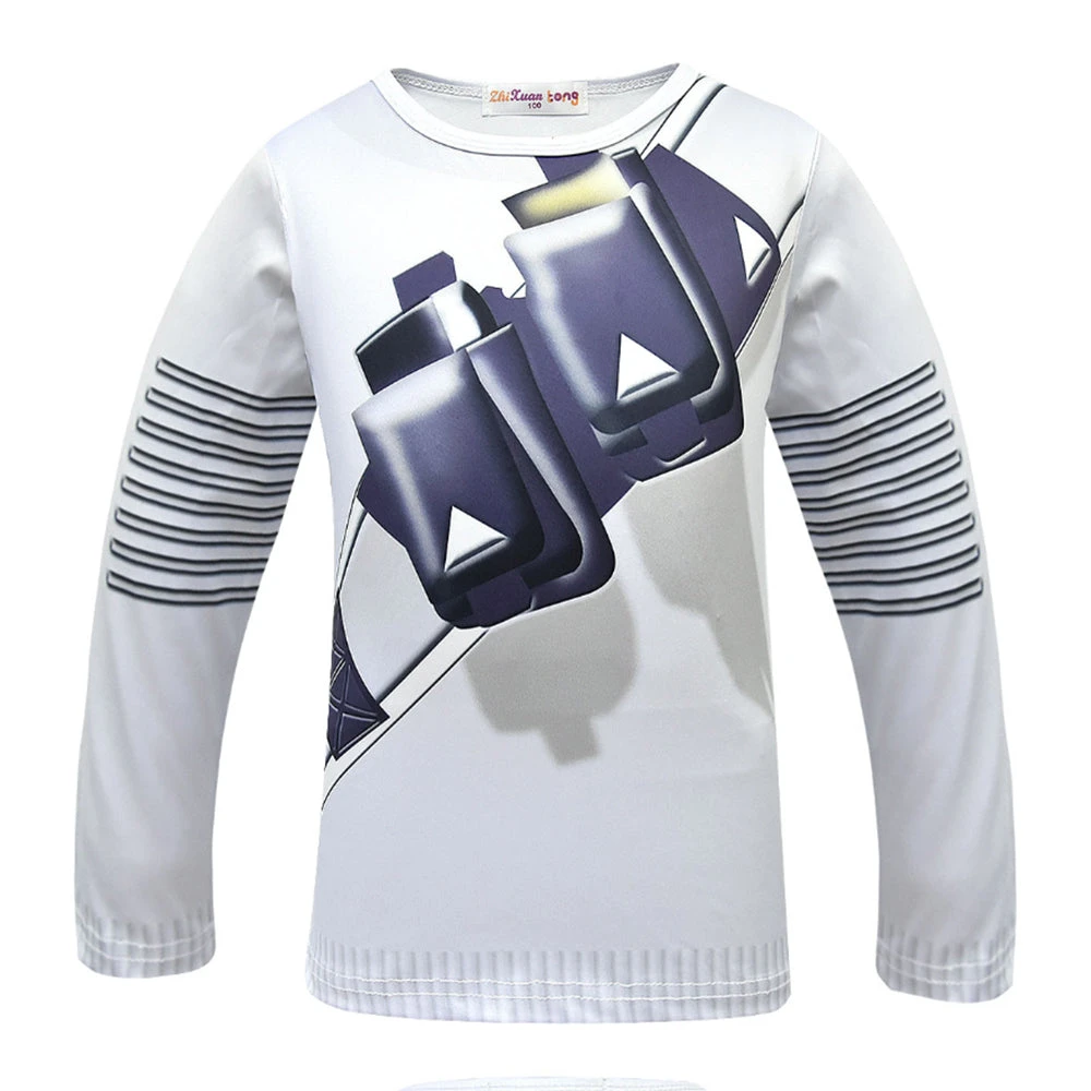 Kids Marshmallow Costume Unisex Long Sleeve Shirts And Pants Outfit Set With LED Helmet - Image 4