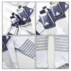 Kids Marshmallow Costume Unisex Long Sleeve Shirts And Pants Outfit Set With LED Helmet -Children Toys Sale Kids Halloween Party Marshmallow Light Headgear Cosplay Costume Boys Clothes Pants 3Pcs DJ marshmallow same Hoodies 6