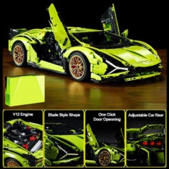 1280 PCS RC Racing Lambo Car 1/14 Remote Control Sports Cars Building Blocks W/ App Remote -Children Toys Sale Lego Lambo Remote Control Lamborghini