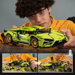 1280 PCS RC Racing Lambo Car 1/14 Remote Control Sports Cars Building Blocks W/ App Remote -Children Toys Sale Lego Lambo Remote Control Lamborghini 9