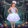 Light Up Princess Dress Mermaid Tutu Dress Glowing Birthday Dress With Headband