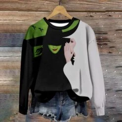 Unisex Wicked Hoodie Women Men The Witch Hooded Green Sweatshirt For Halloween Party -Children Toys Sale Long Sleeve Wicked Shirt 2